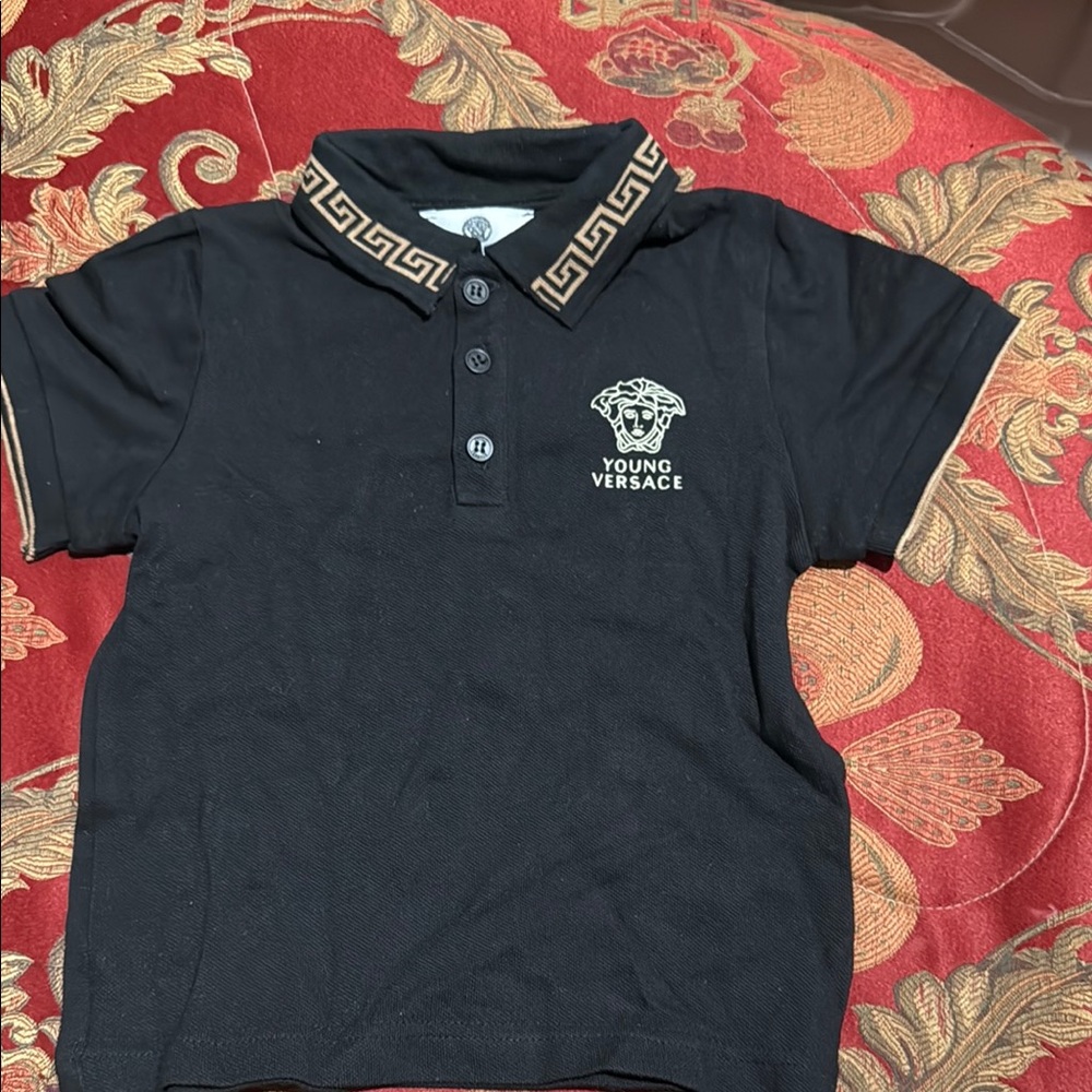 Versace Black Polo Shirt for Kids